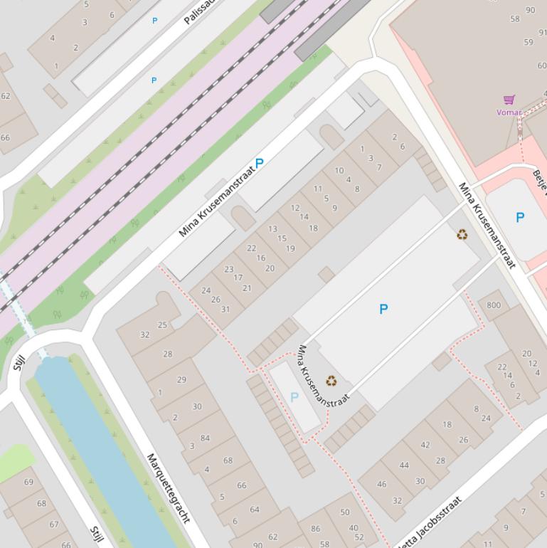 Kaart van de Mina Krusemanstraat.