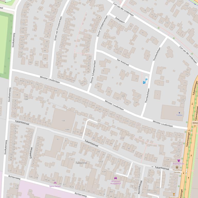 Kaart van de Minister Loudonlaan.