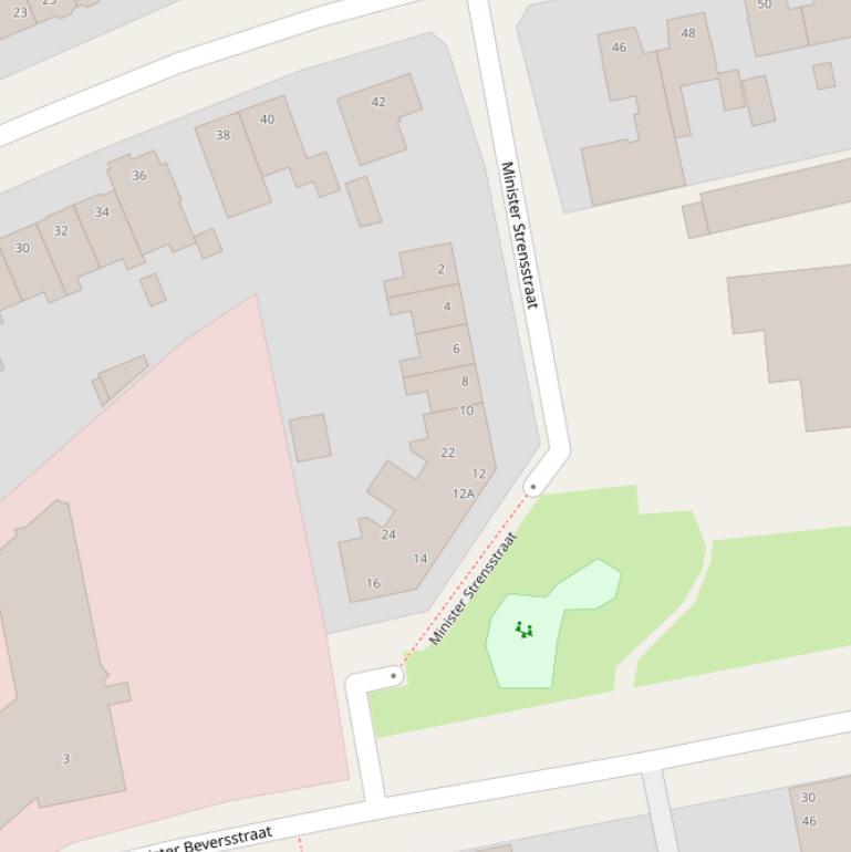 Kaart van de Minister Strensstraat.