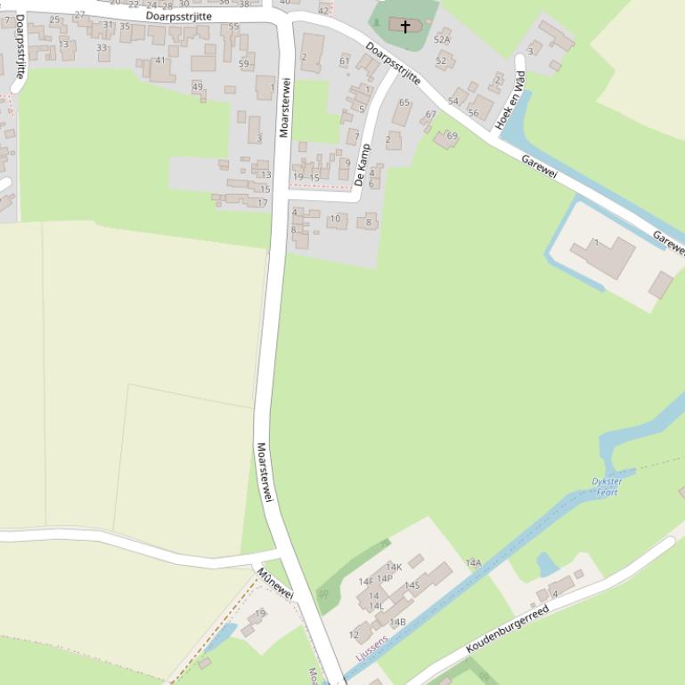 Kaart van  Moarsterwei.