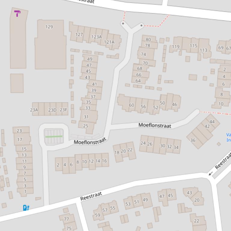 Kaart van de Moeflonstraat.