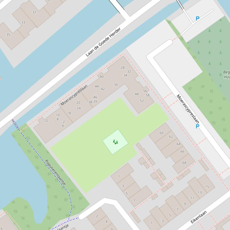 Kaart van de Moerascypreslaan.