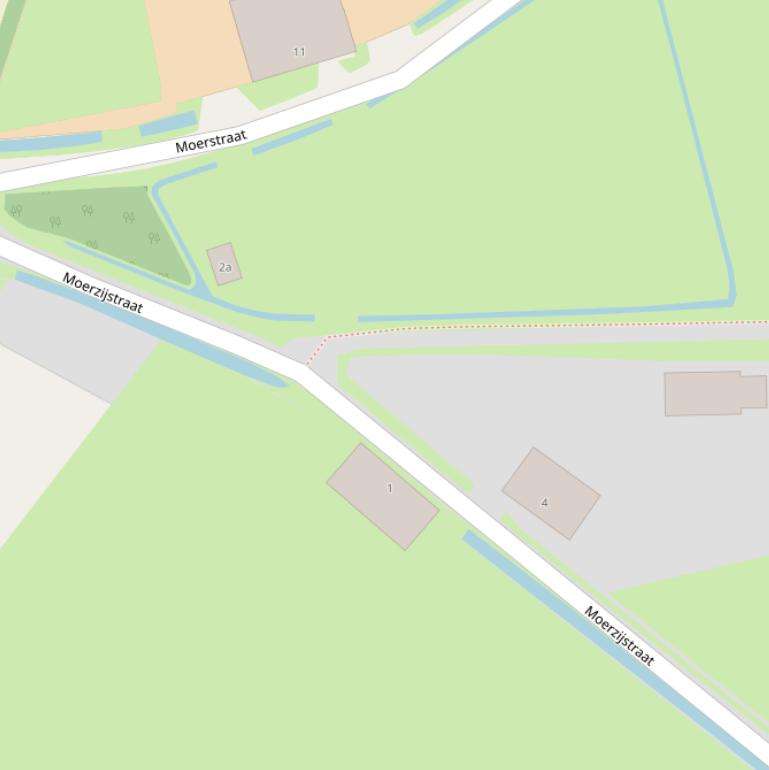 Kaart van de Moerzijstraat.