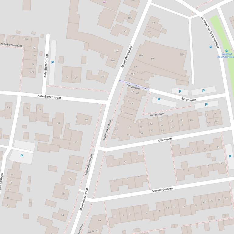 Kaart van de Molenakkerstraat.