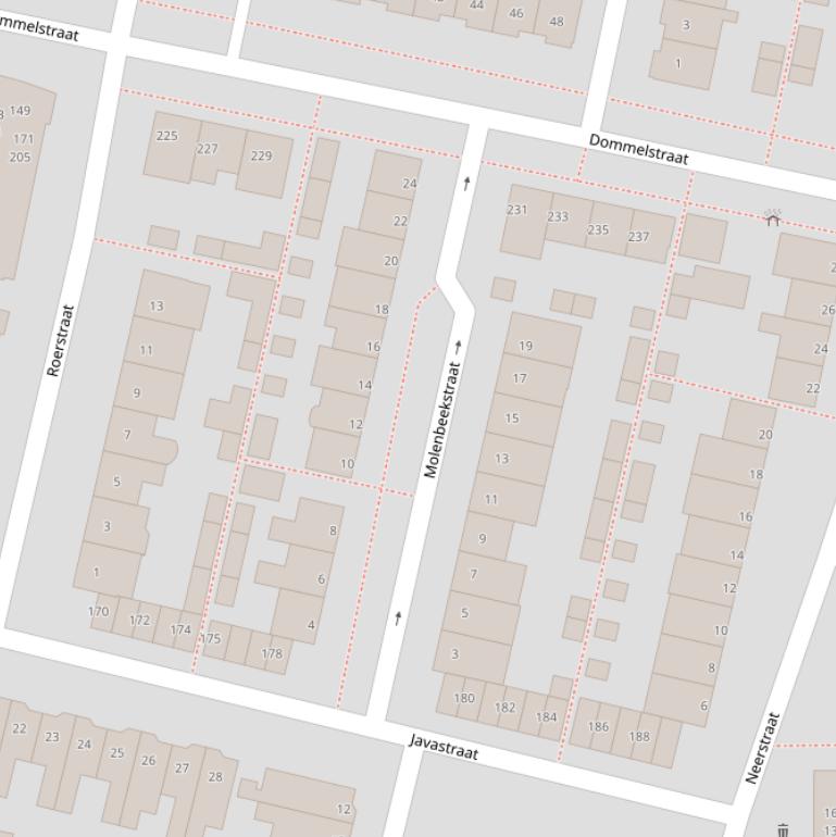 Kaart van de Molenbeekstraat.