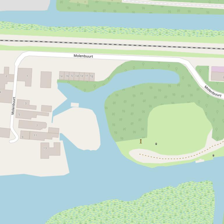 Kaart van  Molenbuurt.