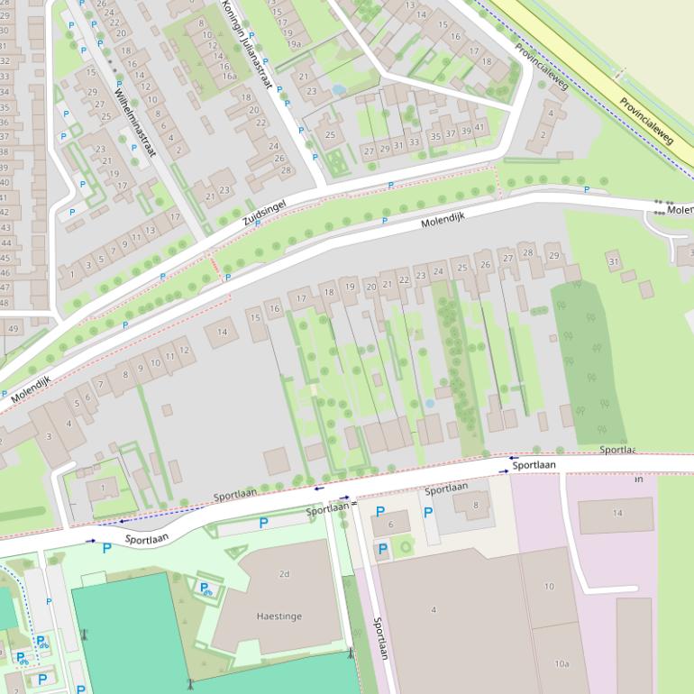 Kaart van de Molendijk.