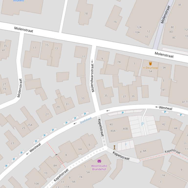 Kaart van de Molendwarsstraat.