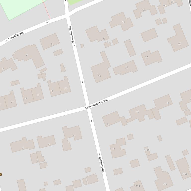 Kaart van de Molendwarsstraat.