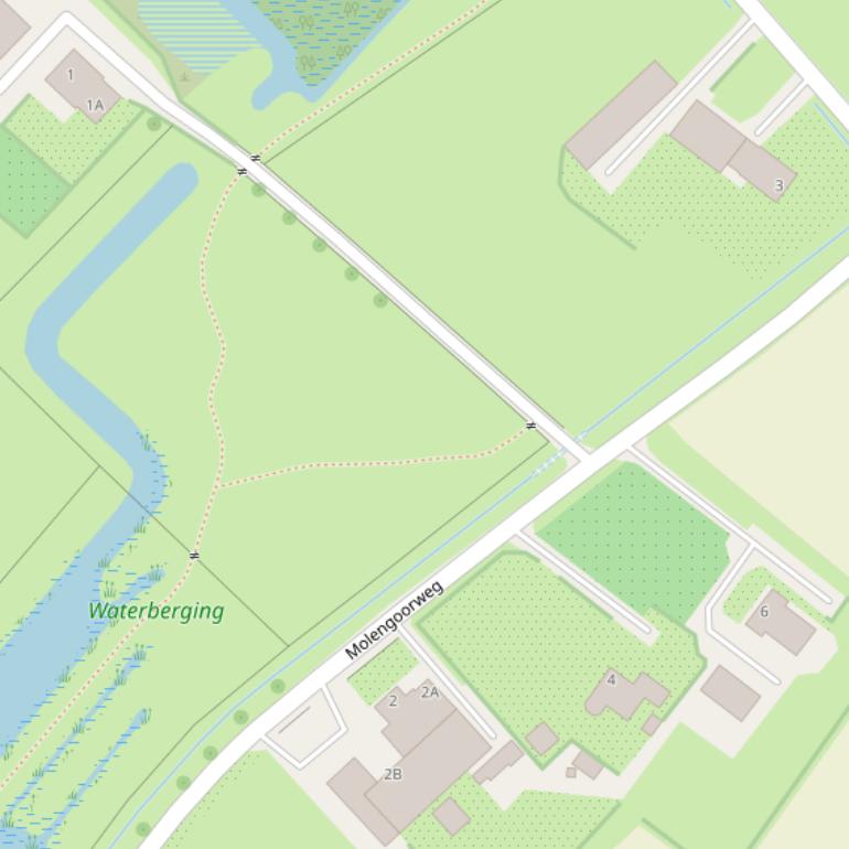 Kaart van de Molengoorweg.