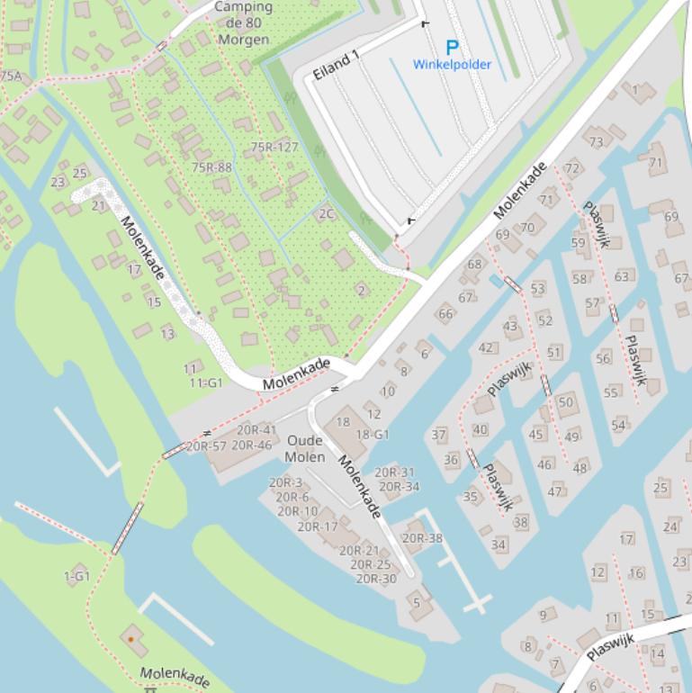Kaart van de Molenkade.