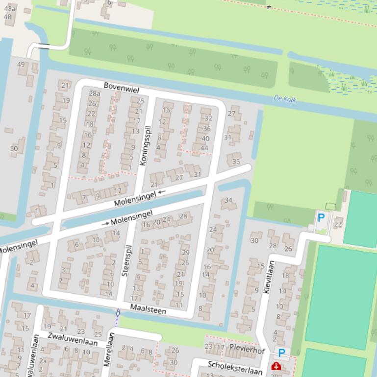 Kaart van de Molensingel.