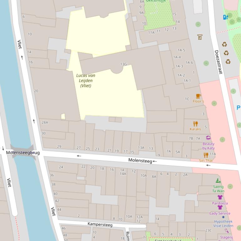 Kaart van de Molensteeg.