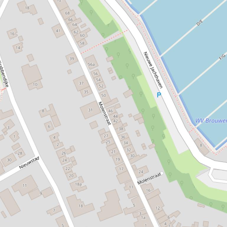 Kaart van de Molenstraat.