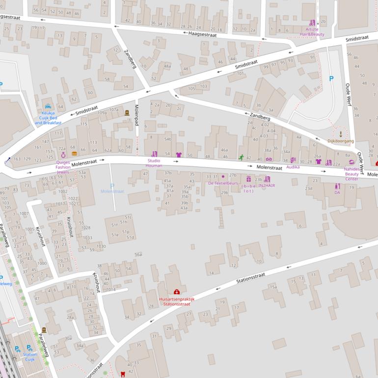 Kaart van de Molenstraat.