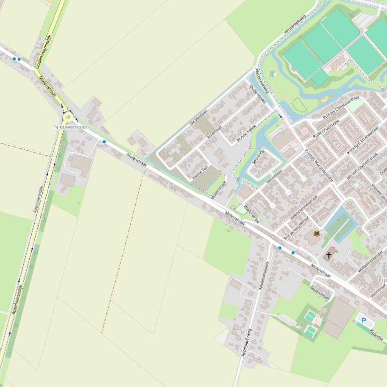 Kaart van de Molenstraat.