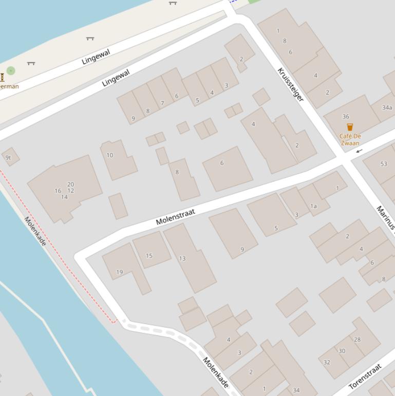 Kaart van de Molenstraat.