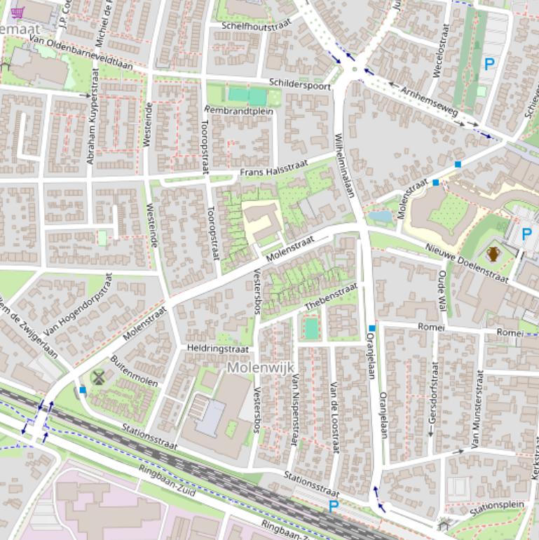 Kaart van de Molenstraat.