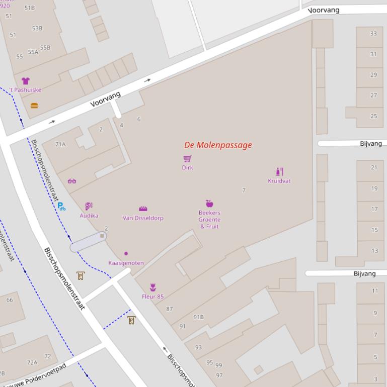 Kaart van  Molenvang.