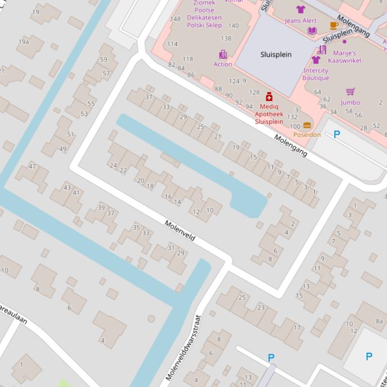 Kaart van het Molenveld.