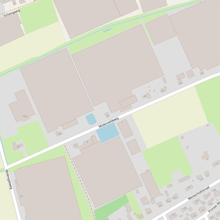 Kaart van de Molenveldweg.