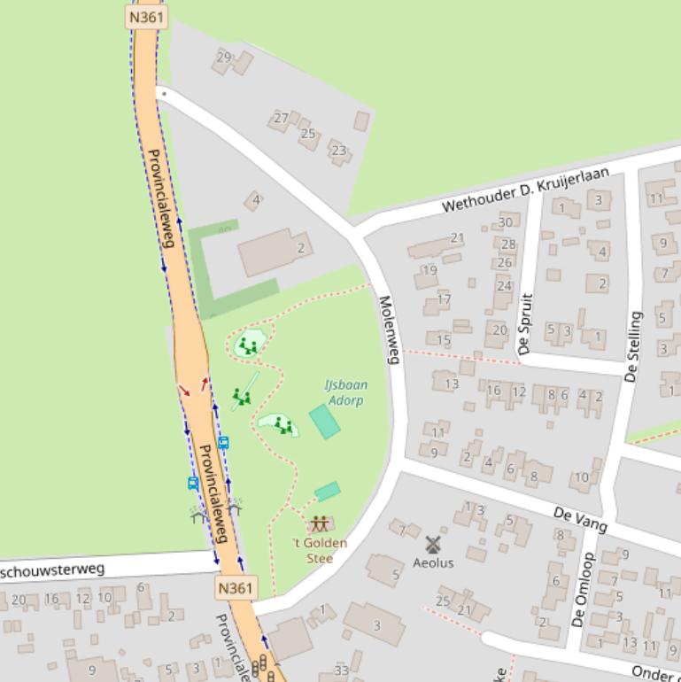 Kaart van de Molenweg.