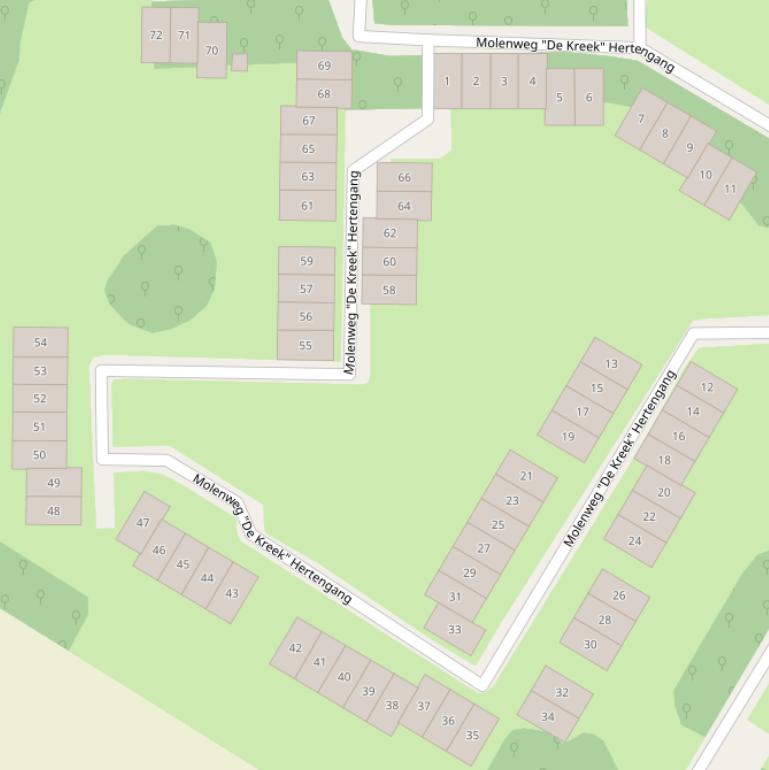 Kaart van  Molenweg ”De Kreek” Hertengang.