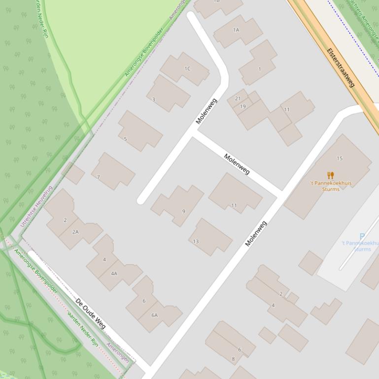 Kaart van de Molenweg.