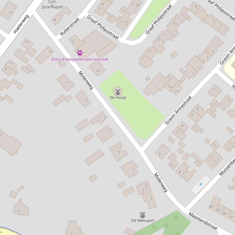 Kaart van de Molenweg.