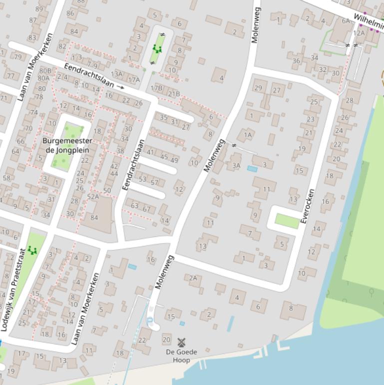 Kaart van de Molenweg.