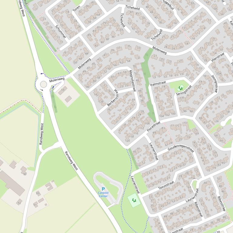 Kaart van de Molenweg.