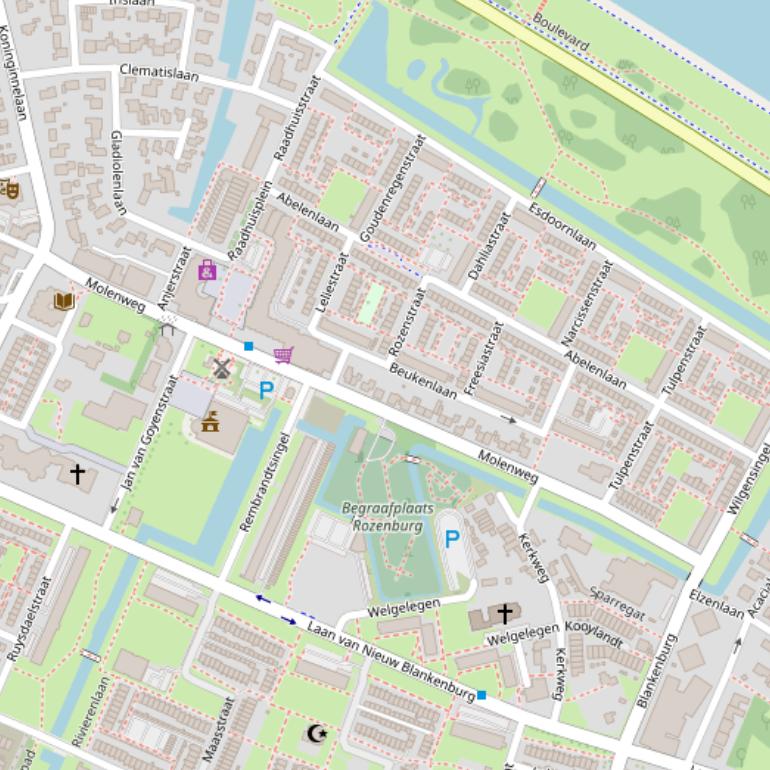 Kaart van de Molenweg.