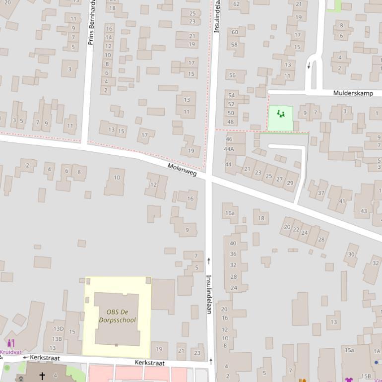 Kaart van de Molenweg.