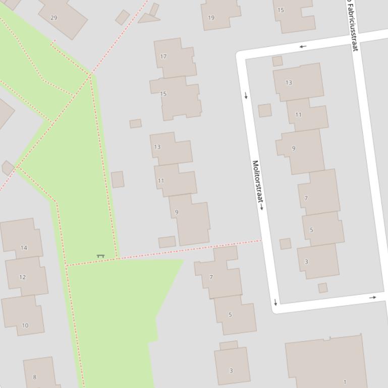 Kaart van de Molitorstraat.