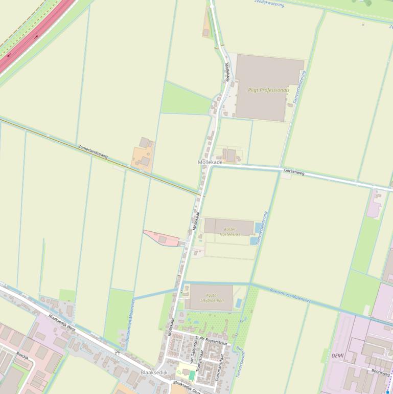 Kaart van de Mollekade.