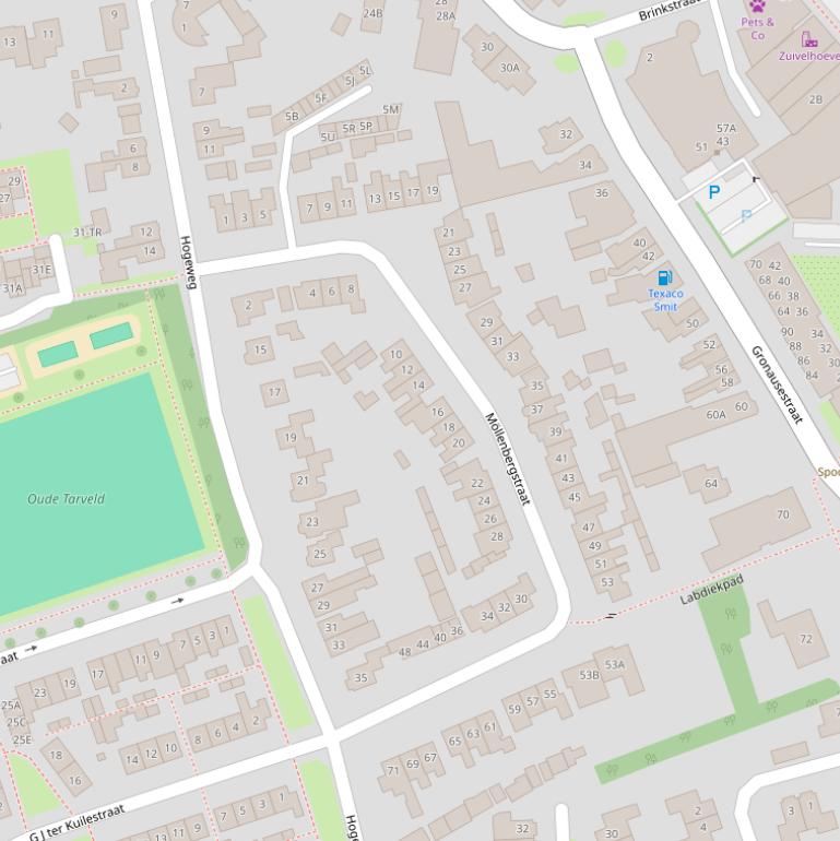 Kaart van de Möllenbergstraat.