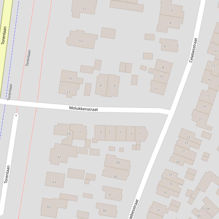 Kaart van de Molukkenstraat.