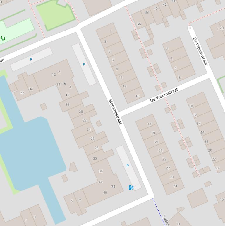 Kaart van de Mommastraat.