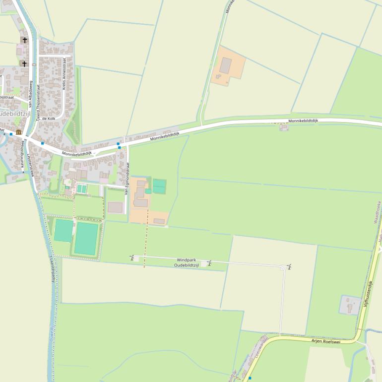 Kaart van de Monnikebildtdijk.