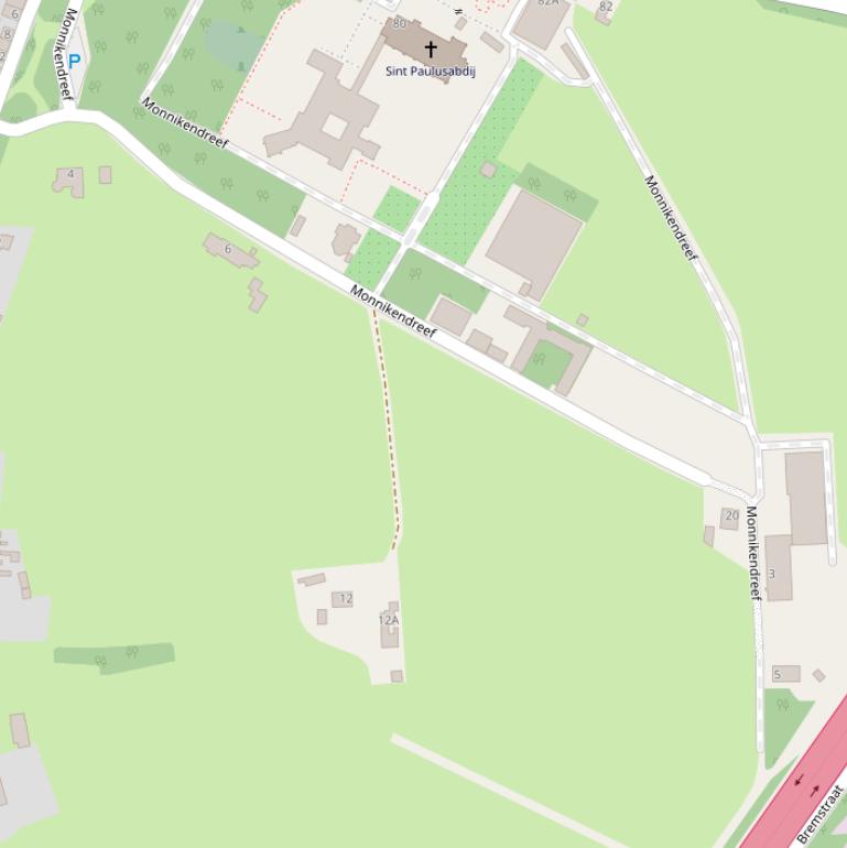 Kaart van de Monnikendreef.