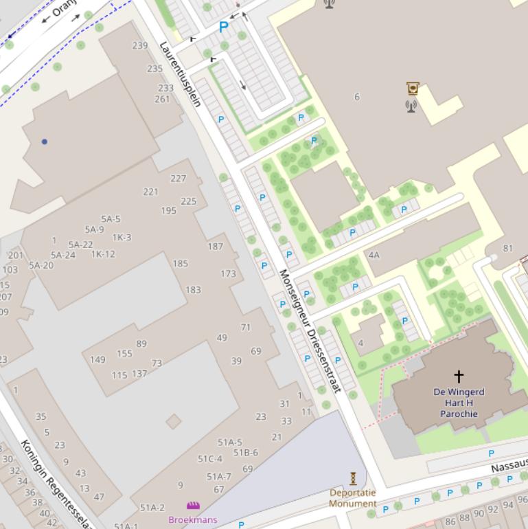 Kaart van de Monseigneur Driessenstraat.