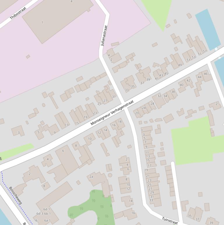 Kaart van de Monseigneur Verhagenstraat.