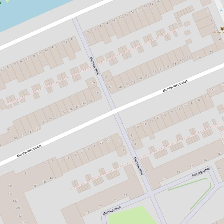 Kaart van de Montevideostraat.