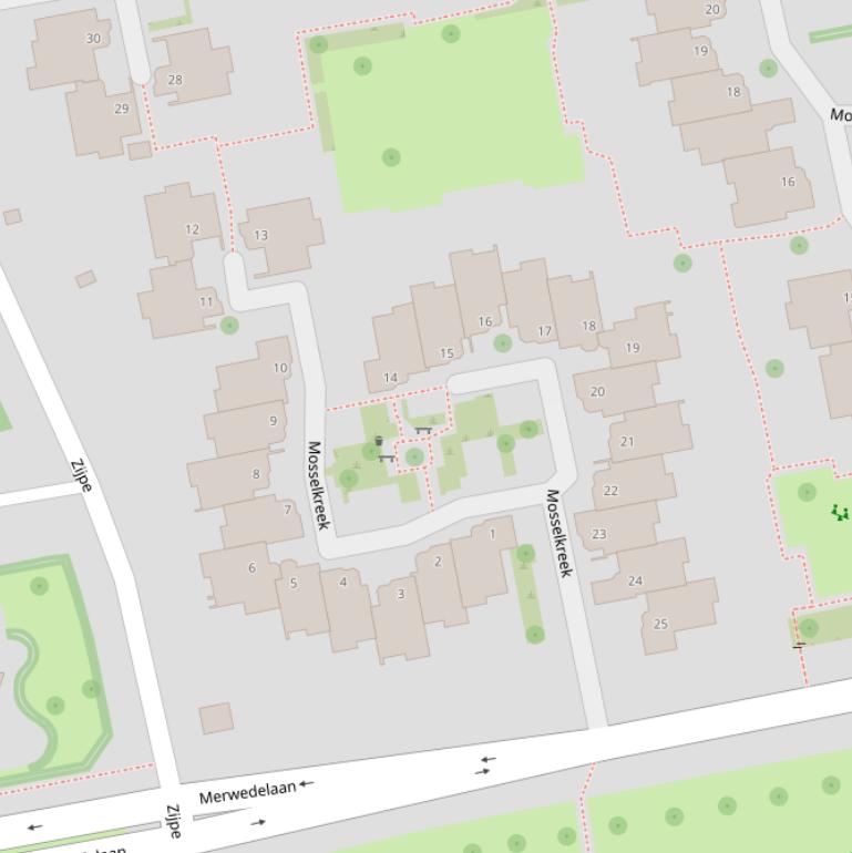 Kaart van  Mosselkreek.