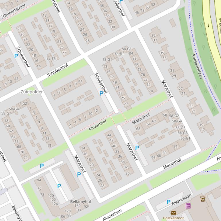 Kaart van de Mozarthof.