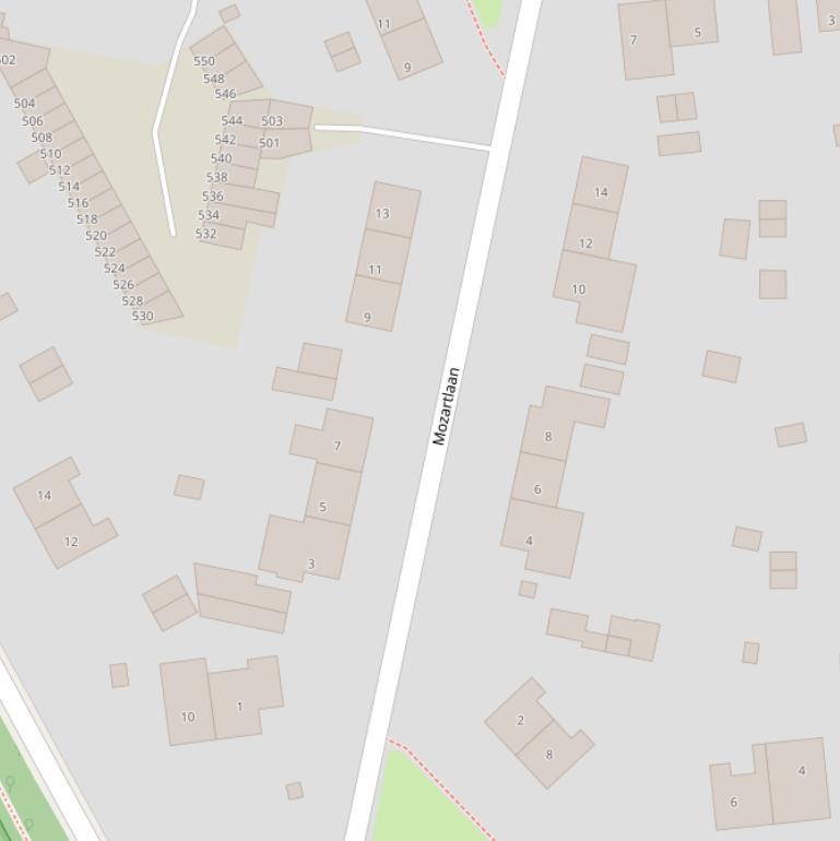 Kaart van de Mozartlaan.