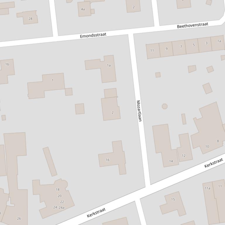 Kaart van de Mozartlaan.