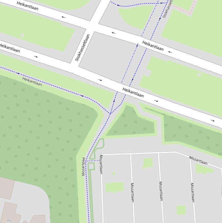 Kaart van het Mozartpad.