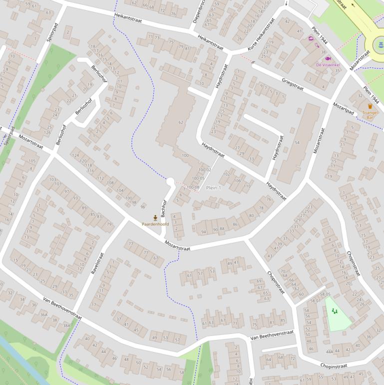 Kaart van de Mozartstraat.