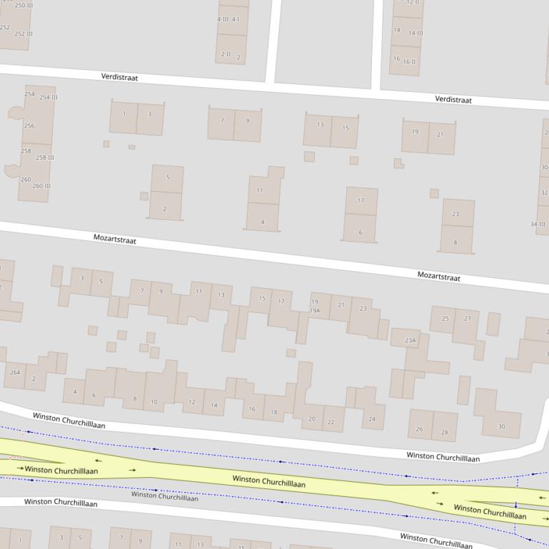 Kaart van de Mozartstraat.